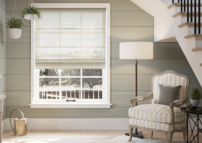 Sahara Voile, Metallic Pearl Grey - Twist&Fit Roman Blind - Image 3